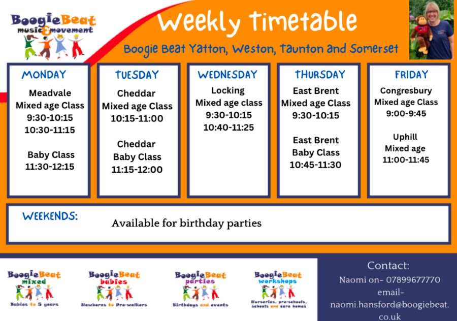 Weekly Timetable poster
