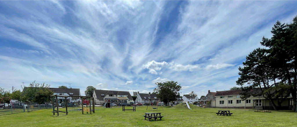Locking Village Park, shops and Parish Hall 